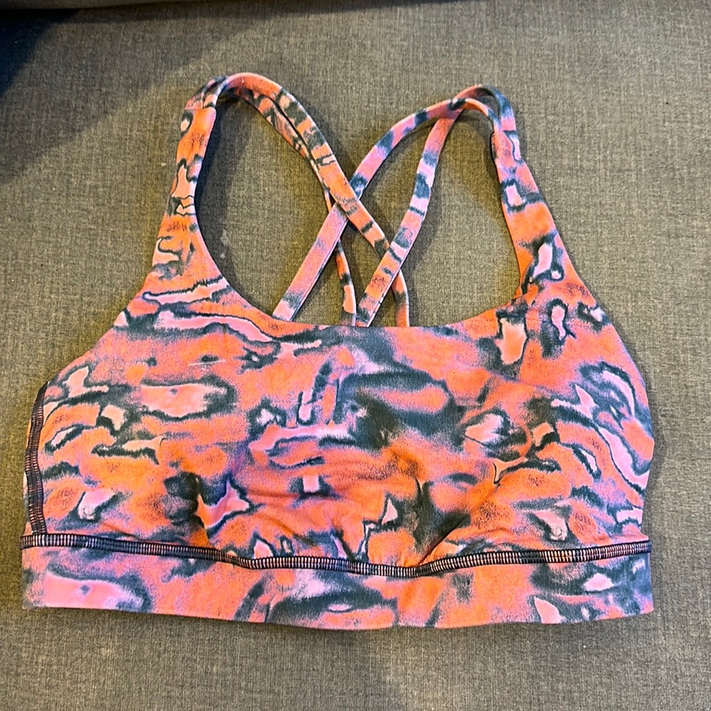 Lululemon Energy Bra Medium Support B-D Cup Chroma Clash Multi Size 6